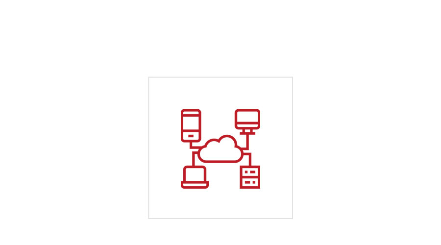 cloud with multiple electronic devices attached