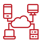 cloud with multiple electronic devices attached